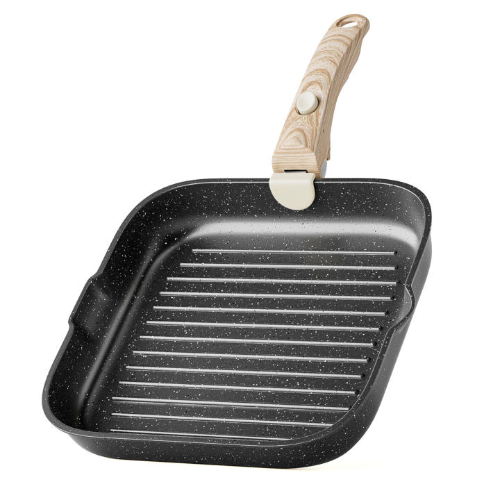 RIOVARM 28 cm Inducción Sartén grill con asas desmontables Antiadherente Sartenes par