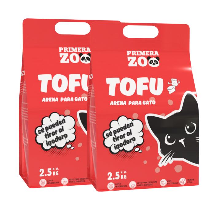Primerazoo, Arena para Gatos de Tofu , Súper Absorbente y Sin Polvo , Control de Olor