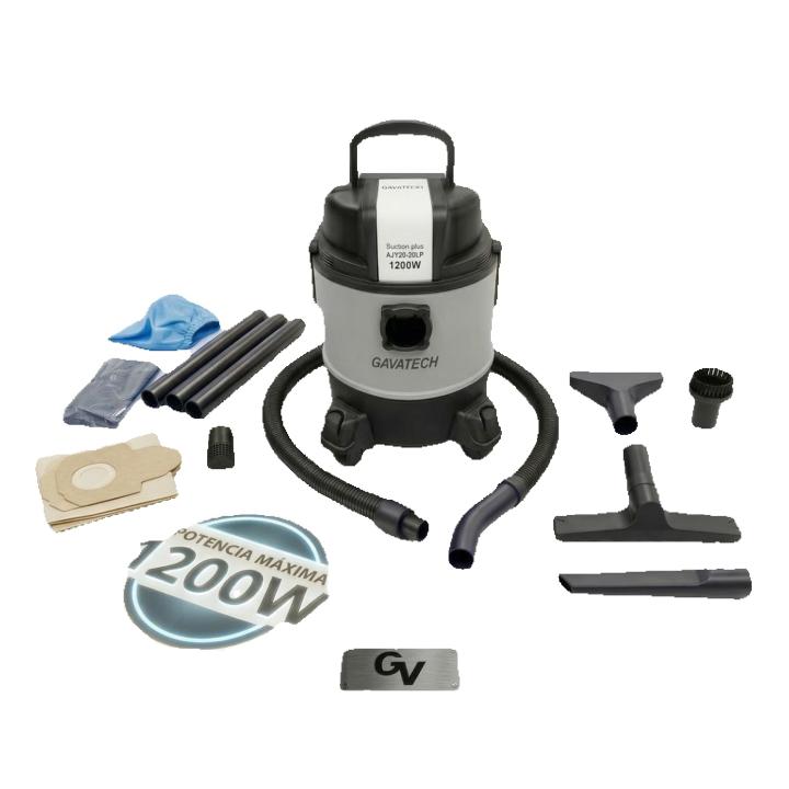 GAVATECH AJV20-20LP – Aspirador de Seco y Mojado de 20 Litros, 1200W con Cuerpo de Po