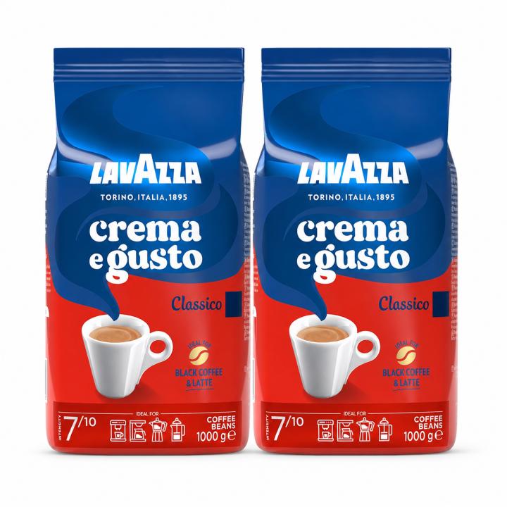 Lavazza Granos Crema e Gusto Classico 2 Kg - PACK 2 UNIDADES - QUMIR