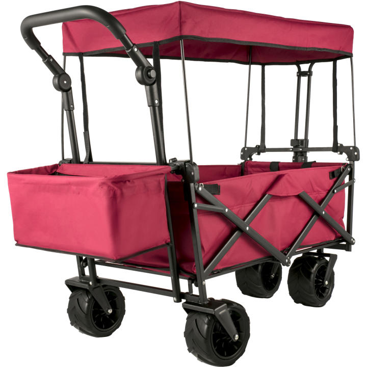 SucceBuy Carro plegable, carrito de jardín plegable con sombra, utilidad de playa, ca