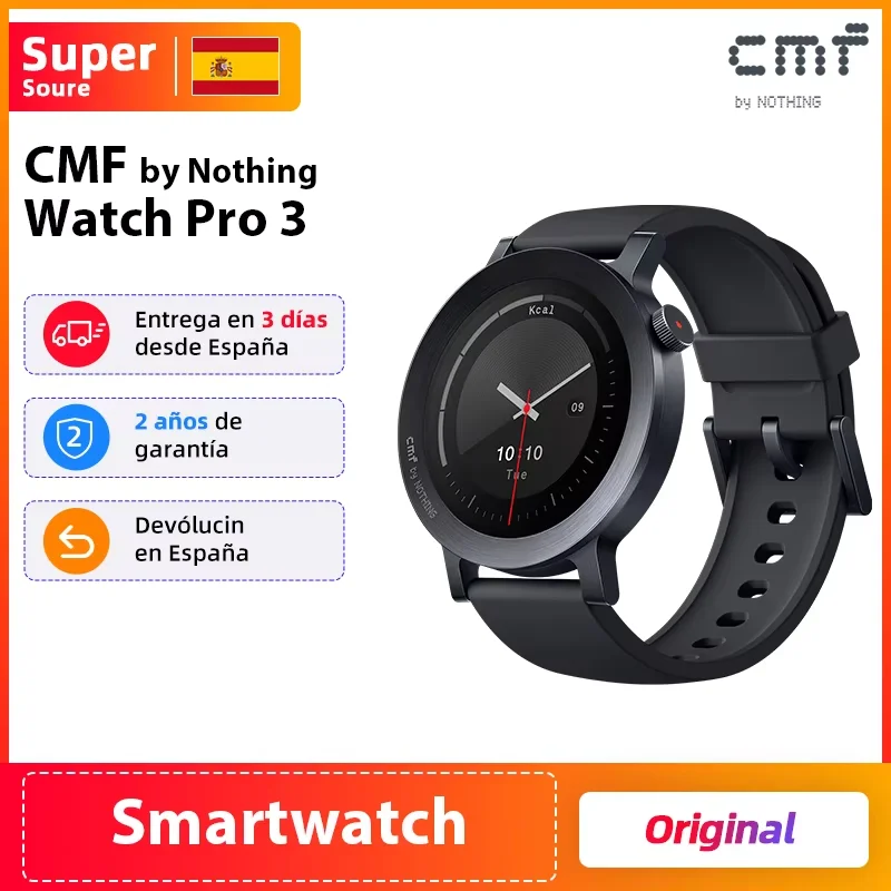 Reloj Inteligente CMF Watch 3 Pro, Pantalla AMOLED de 1.43 Pulgadas, Batería de 13 Dí