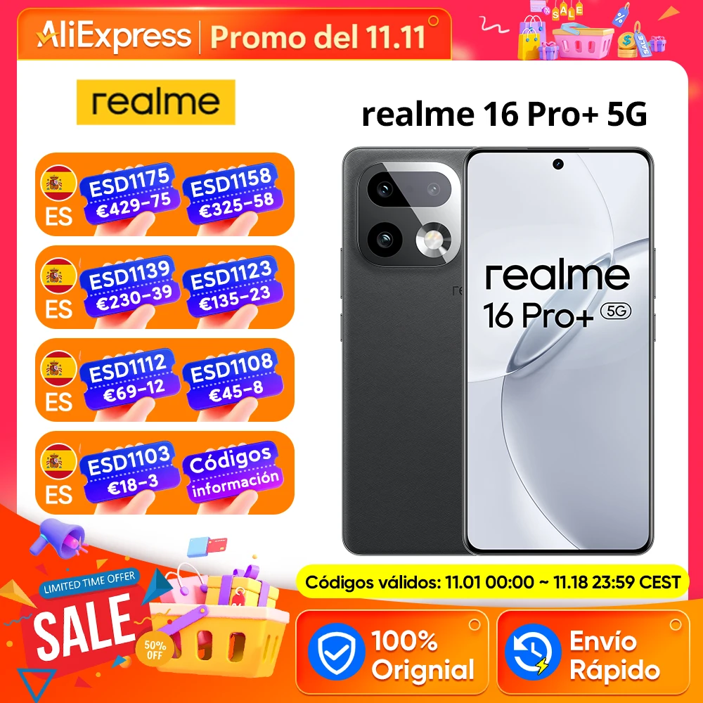 Nuevo lanzamiento: versión para la UE realme 16 Pro Plus 5G, smartphone con cámara Lu