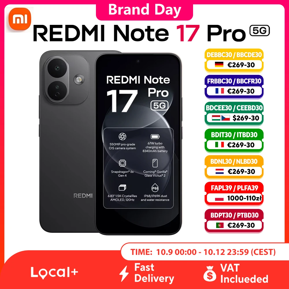 Xiaomi Redmi Note 17 Pro 5G, versión global, pantalla AMOLED de 6,83 pulgadas y 120 H