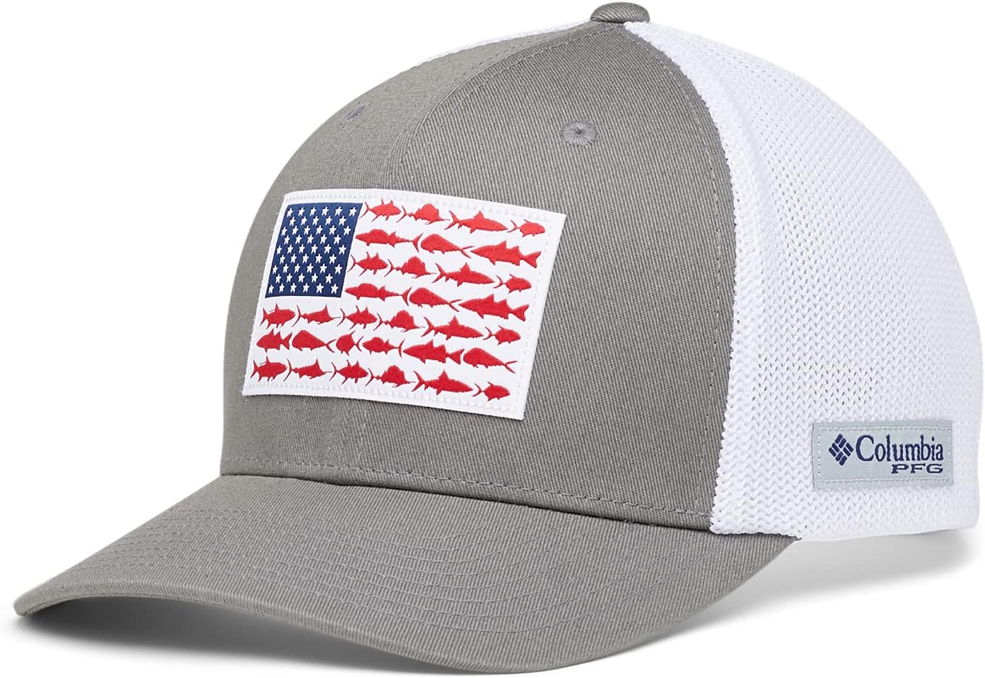 Columbia Gorra PFG Fish Flag Mesh, estilo outdoor transpirable.