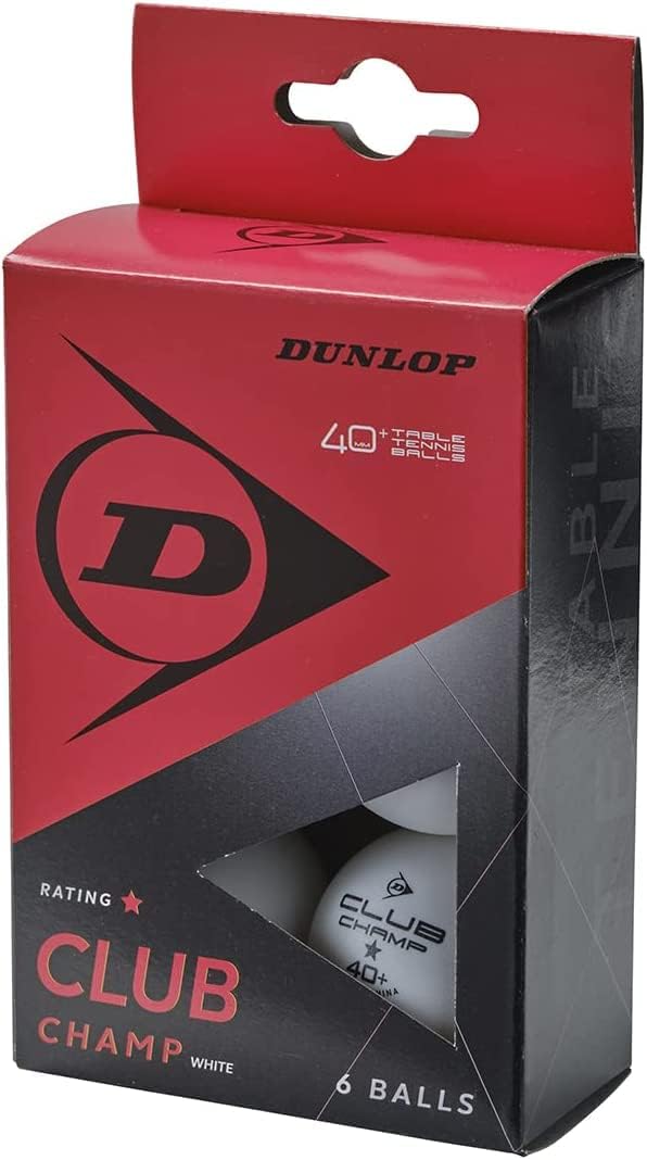 Dunlop Club Champ 6: Pelota de Tenis de Mesa Unisex para Adultos, Color Blanco, Talla