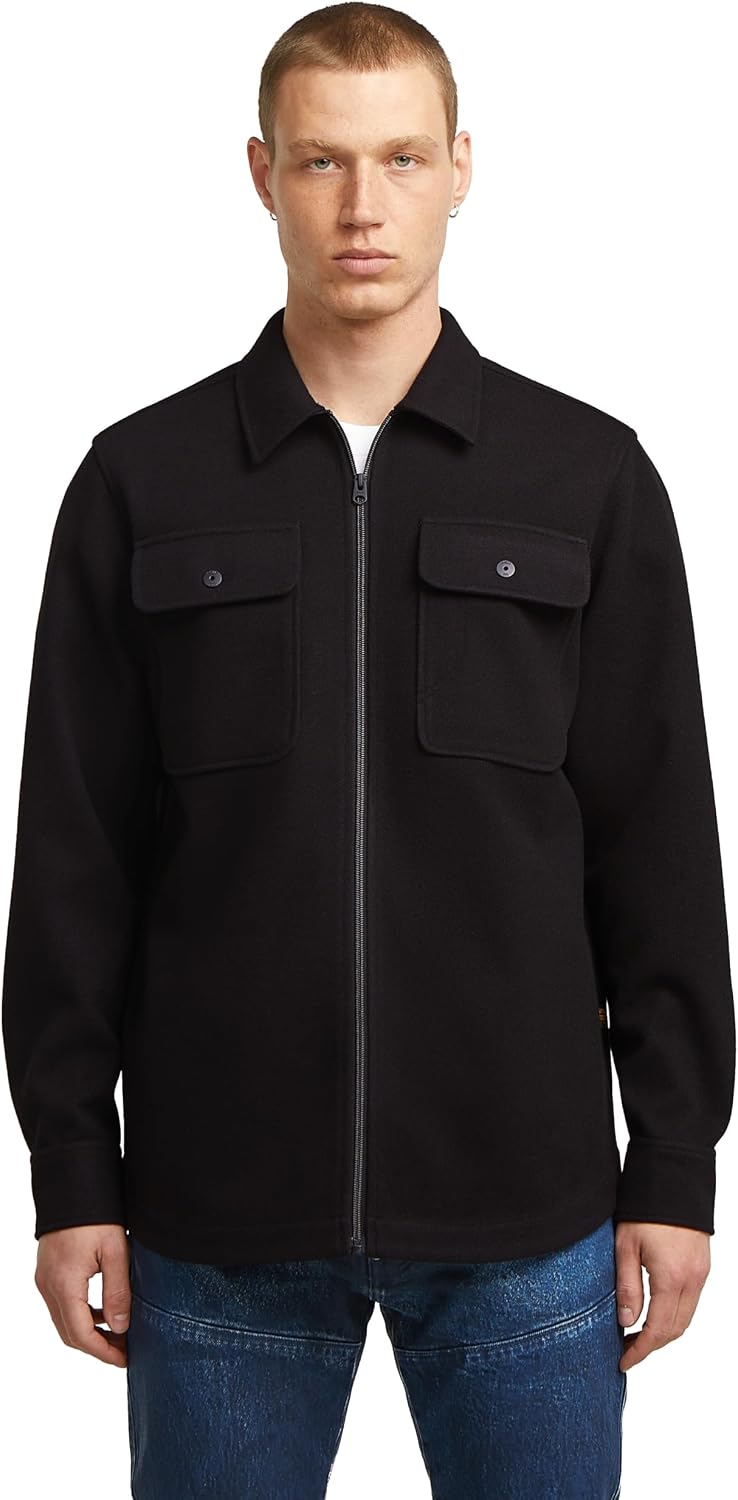 G-STAR Sobrecamisa GPO Zip en Negro: estilo urbano con carácter