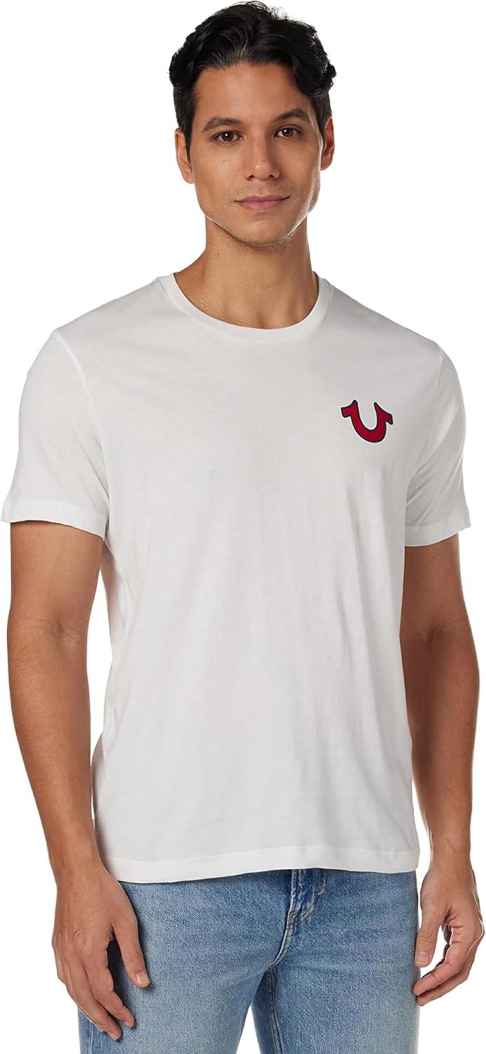 True Religion Buddha Logo Crew Neck Tee en Blanco: estilo icónico y auténtico