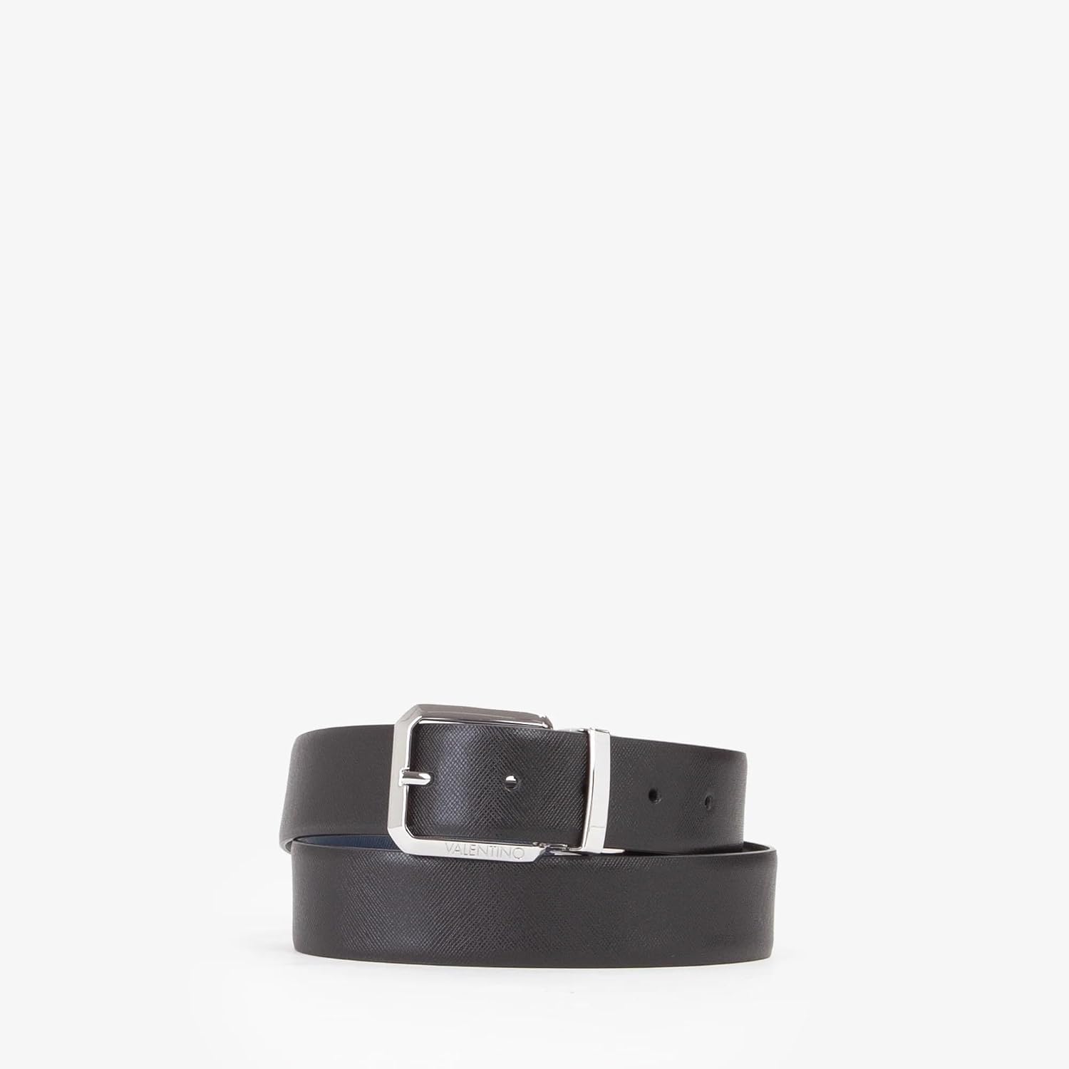 Cinturón de piel VALENTINO MARNIER en negro/azul con hebilla de pasador