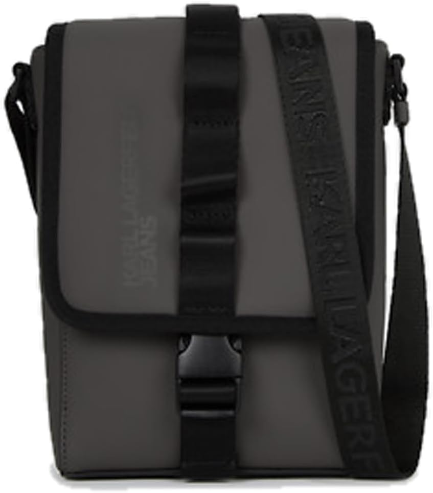 KARL LAGERFELD JEANS Coated Pu Reporter Bag con cierre imán, estilo premium