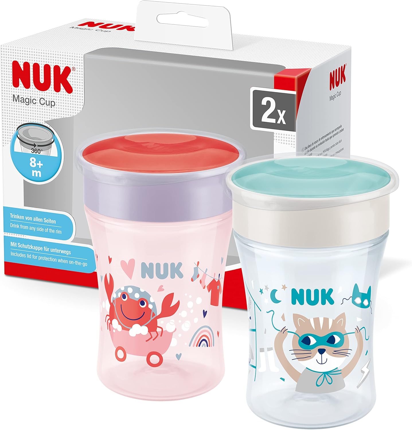 NUK Magic Cup Vaso Antiderrame Bebé 230 ml Pack de 2