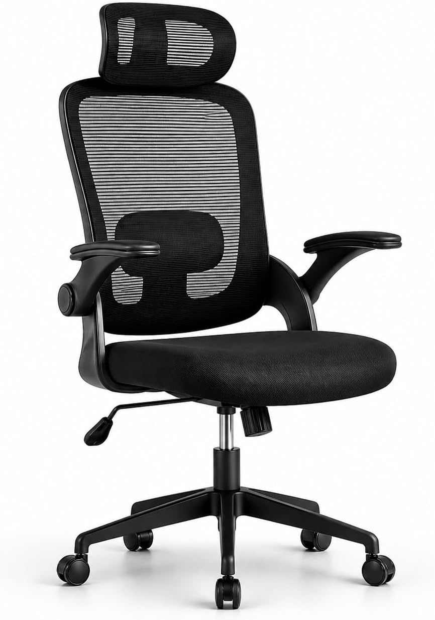 T-Lovendo Silla de Oficina Ergonómica con Reposacabezas