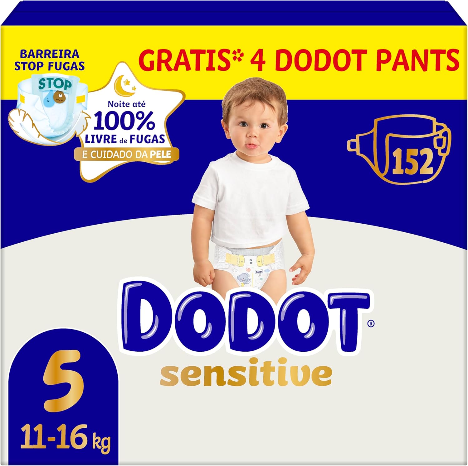 Dodot Sensitive Pañales Talla 5 (11-16 kg) 152 ud