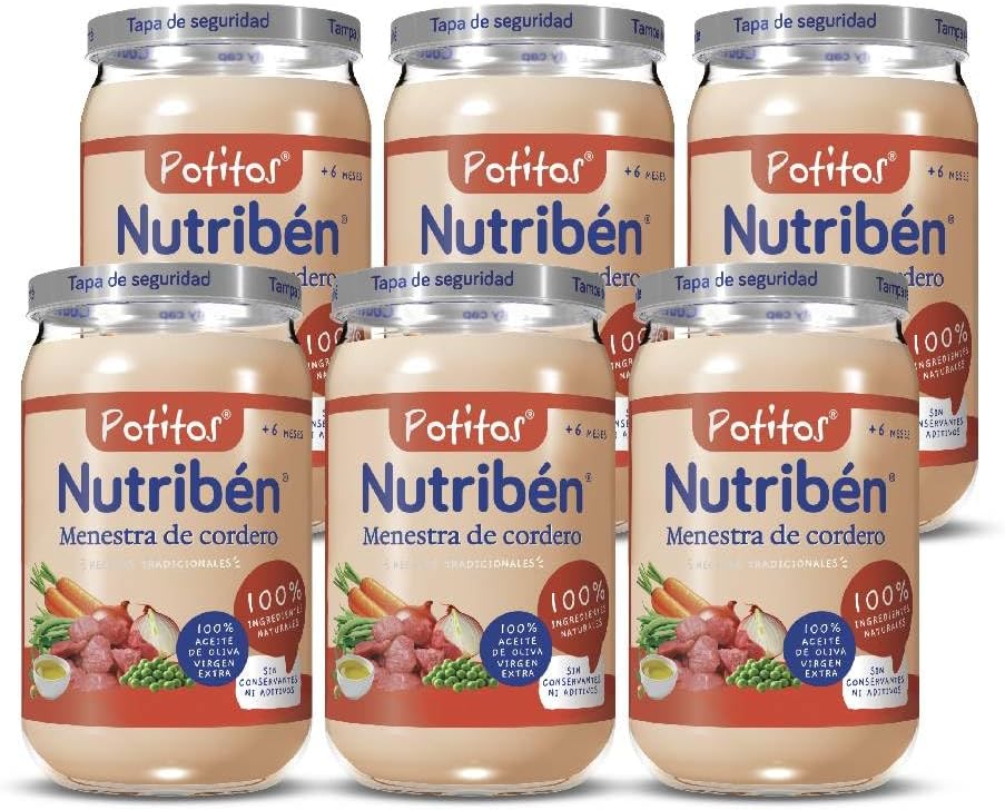 Nutribén Potitos Menestra de Cordero +6 Meses Pack 6x235 g