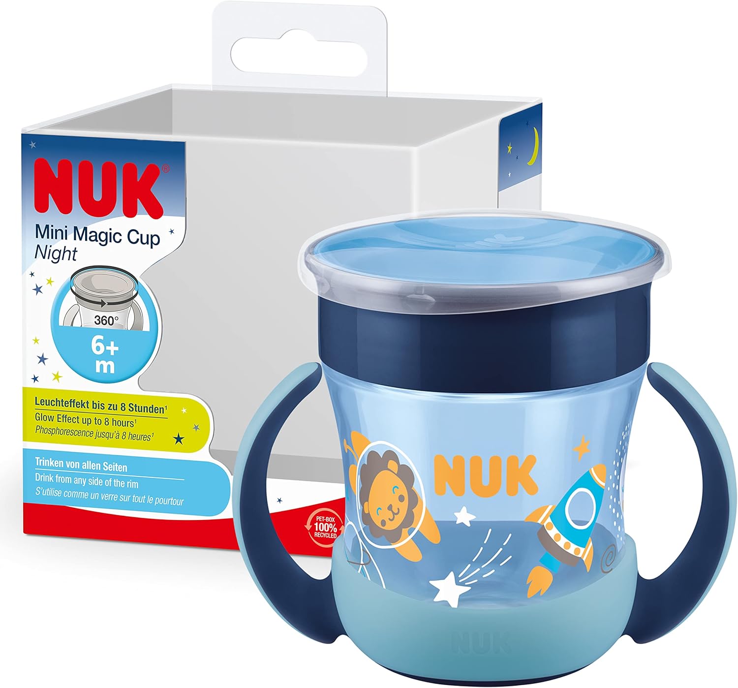 NUK Mini Magic Cup Night Taza para Sorber 160 ml Azul