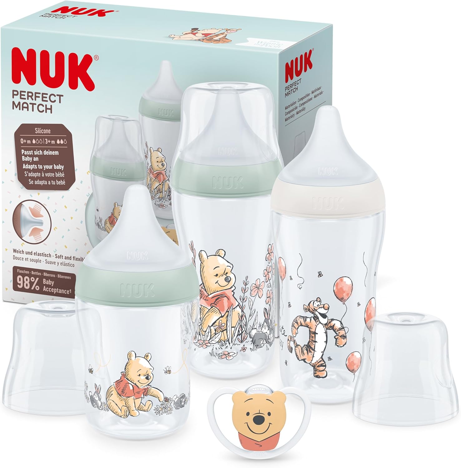 NUK Perfect Match Set Biberones Anticólico +0-6 Meses 4 ud
