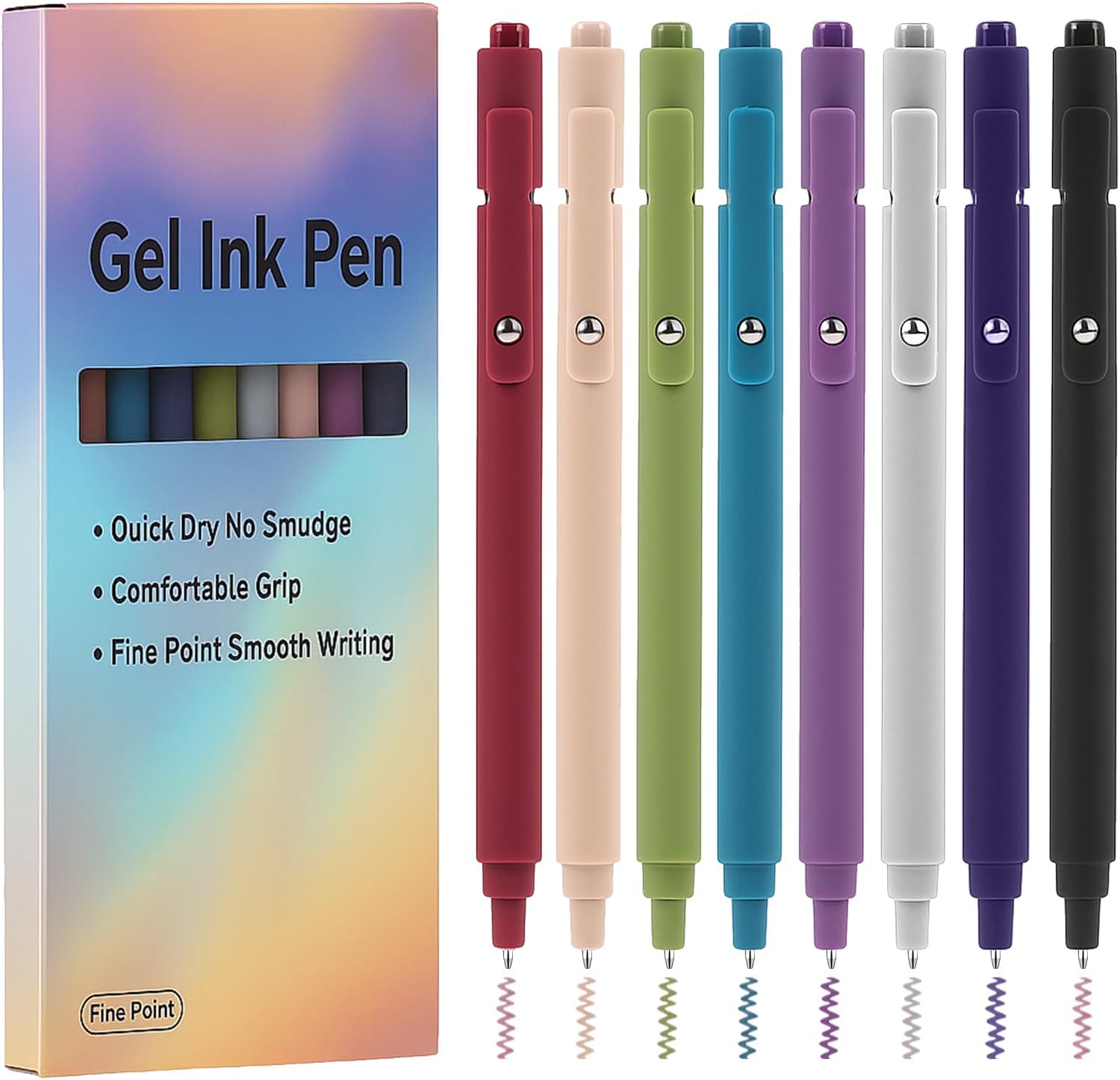 Thboxes Set 8 Bolígrafos de Gel de Colores 0.5 mm