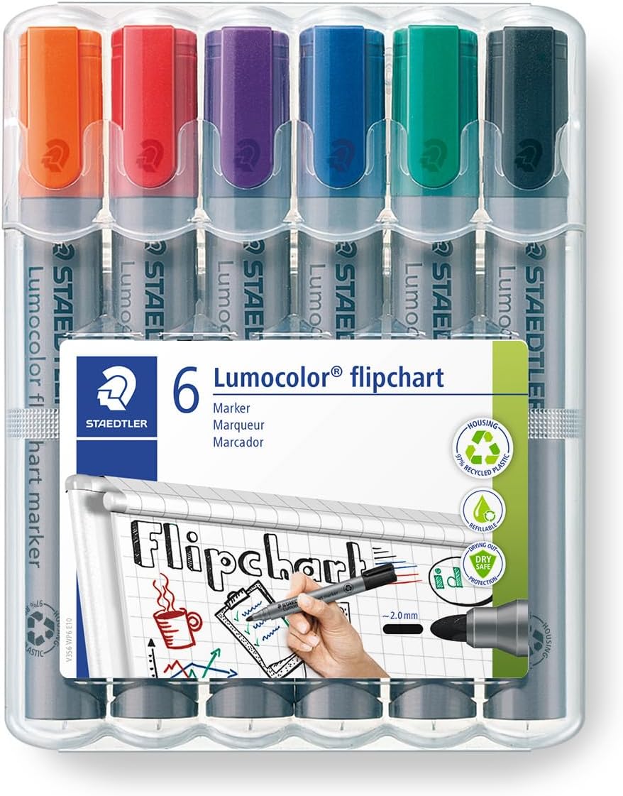 Pack 8 Rotuladores para Rotafolios Staedtler Lumocolor 356 2 mm