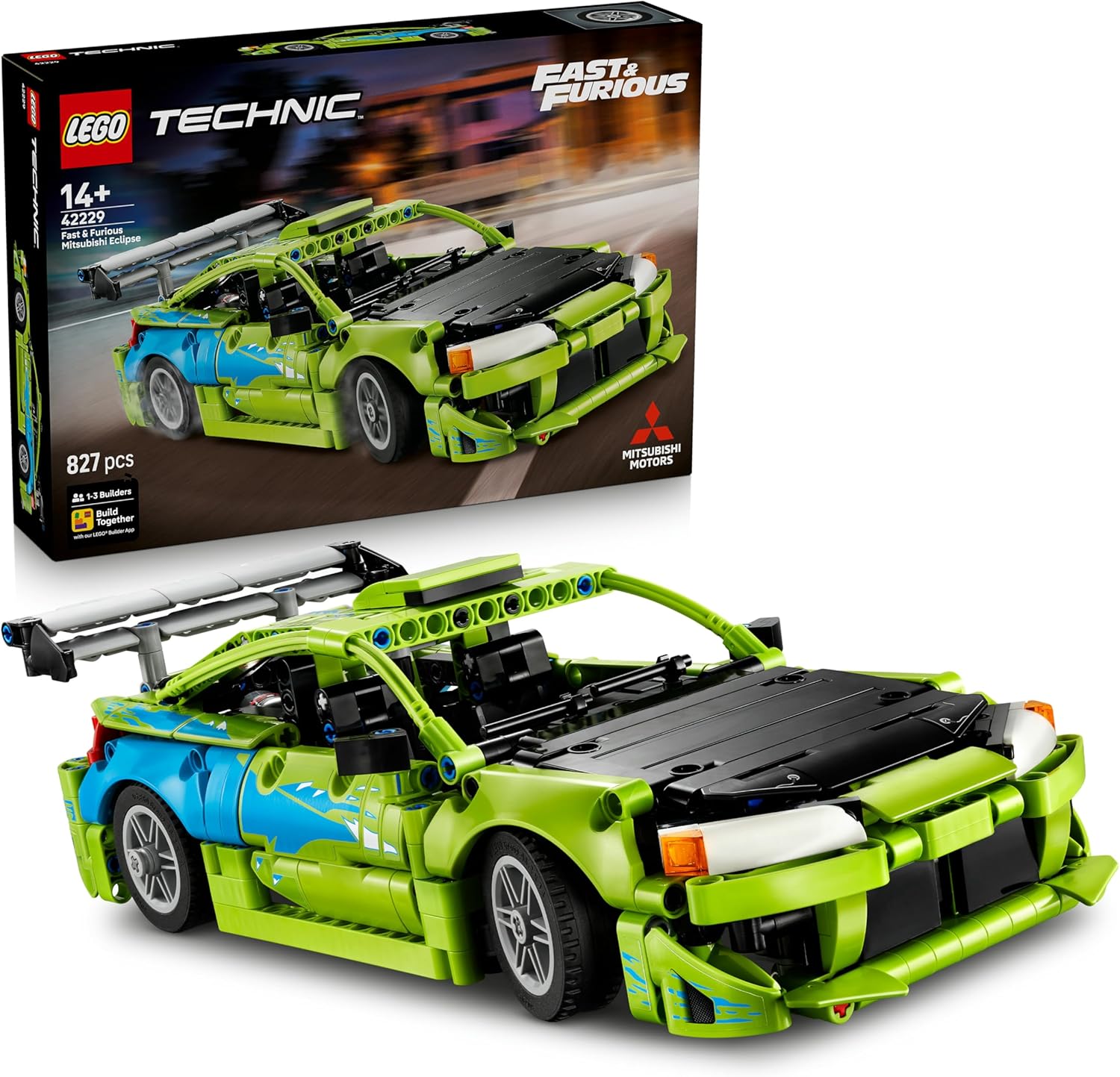 Coche LEGO Technic Mitsubishi Eclipse Fast & Furious 42229 827 Piezas