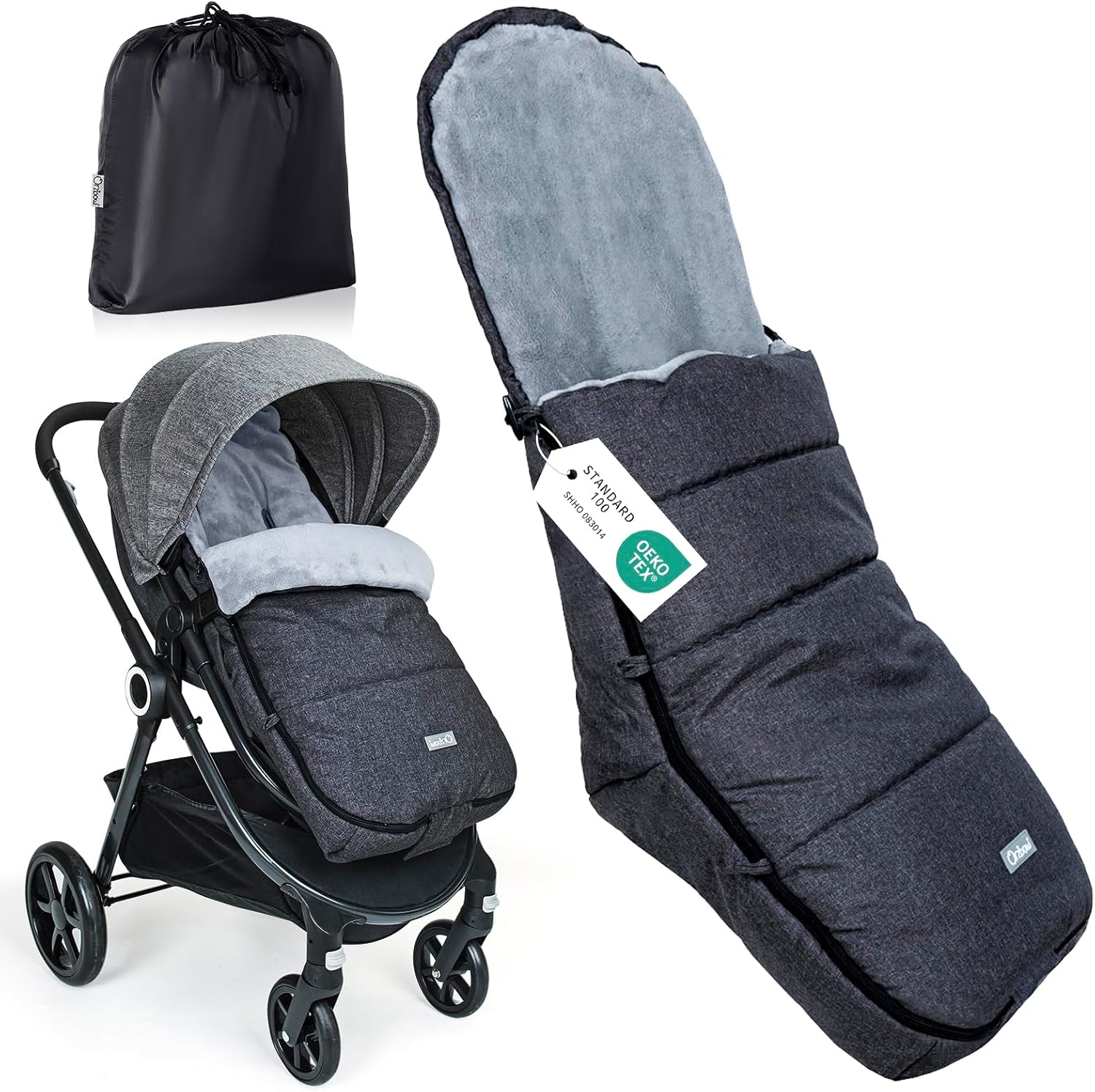 Saco de Invierno Universal para Silla de Paseo Orzbow Gris Oscuro