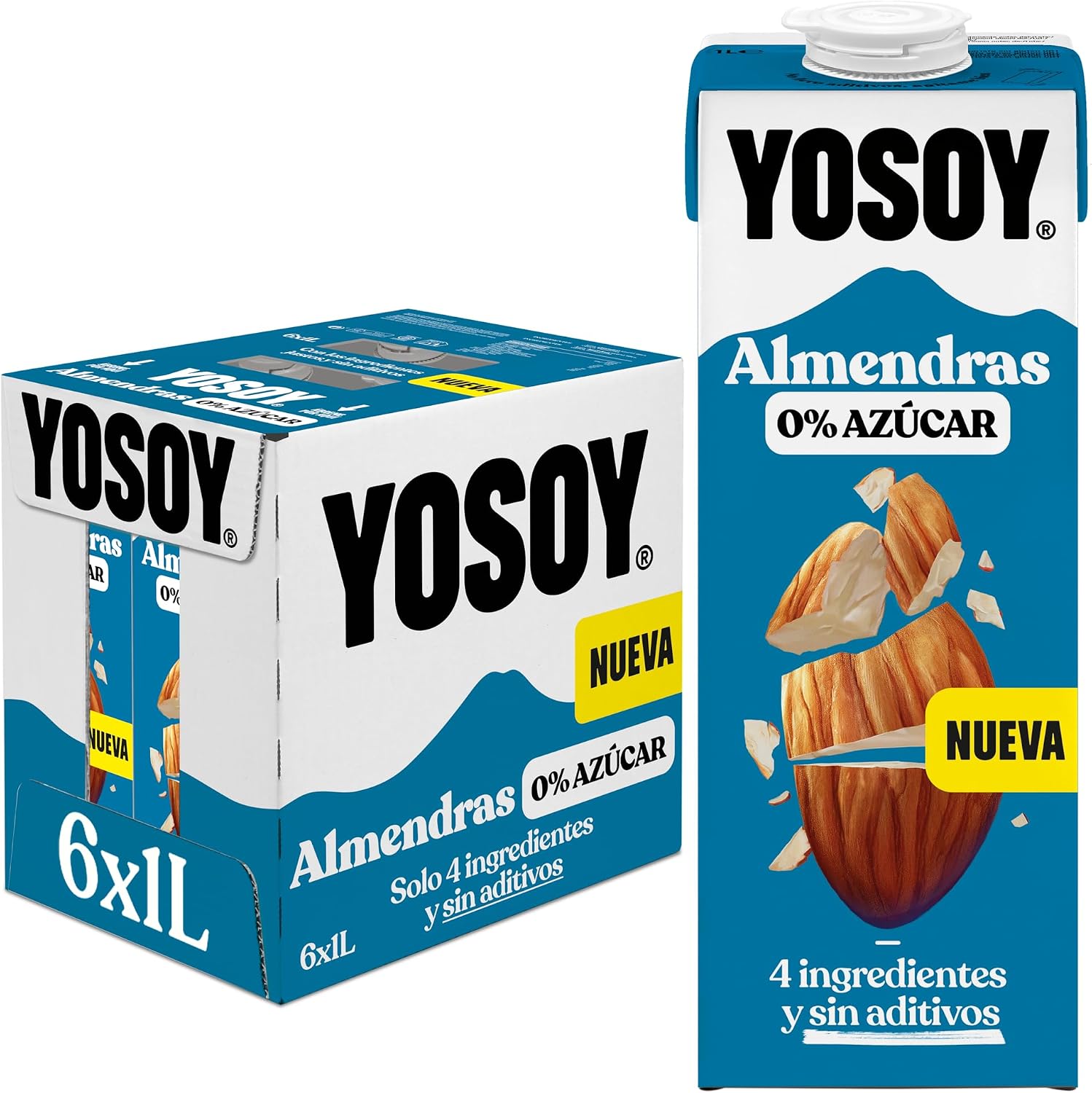 6x Yosoy Bebida de Almendras Sin Azúcar 1L