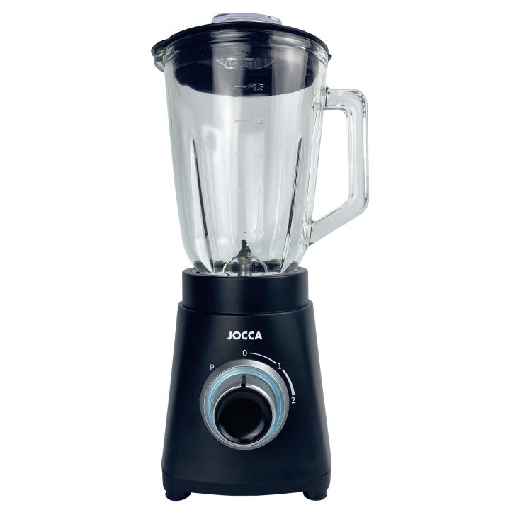 Batidora de vaso Jocca con 1000W de potencia, jarra de cristal de 1.5L, 4 cuchillas d