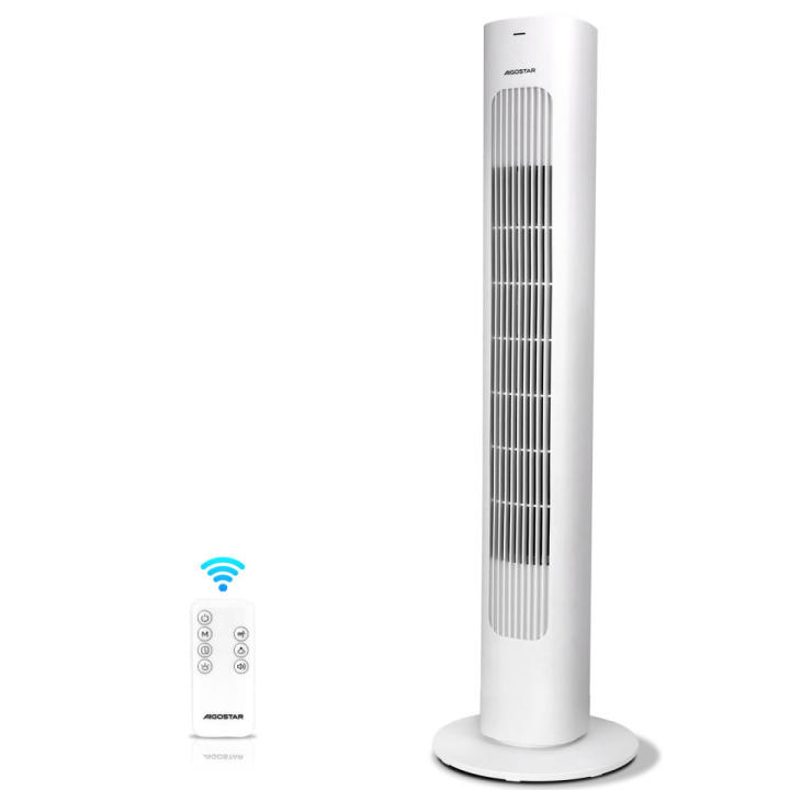 Aigostar Ventilador de Torre Silencioso con Mando a Distancia – 3 Velocidades y 3 Mod