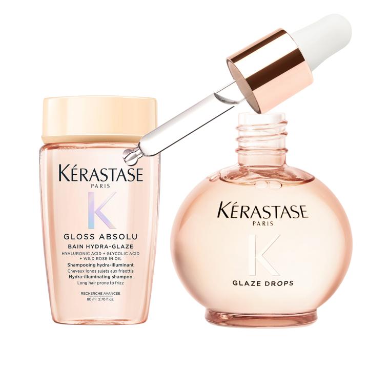 Pack Kérastase Gloss Absolu Bain Hydra-Glaze + Glaze Drops – Brillo Intenso y Efecto 