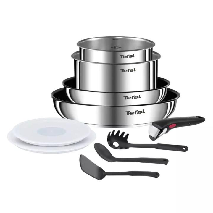 Tefal Ingenio Set 10 Piezas - Sartenes y Cazos Antiadherentes, Mango Extraíble, Diseñ