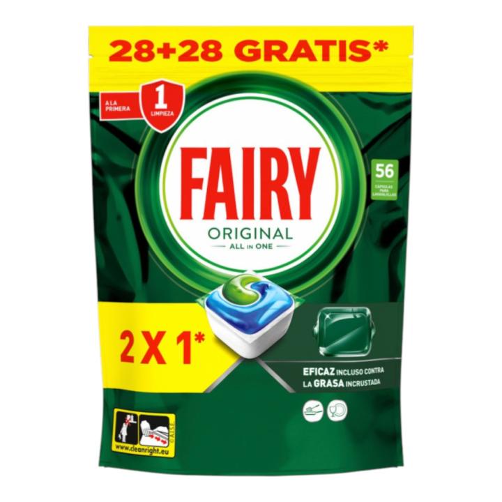 Fairy Original Todo en Uno Cápsulas para Lavavajillas, 56 Unidades ❗️ 🇪🇸