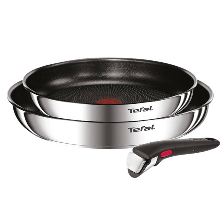 Conjunto de 3 piezas Ingenio Cook Eat de Tefal con Sartenes Antiadherentes y Mango Ex