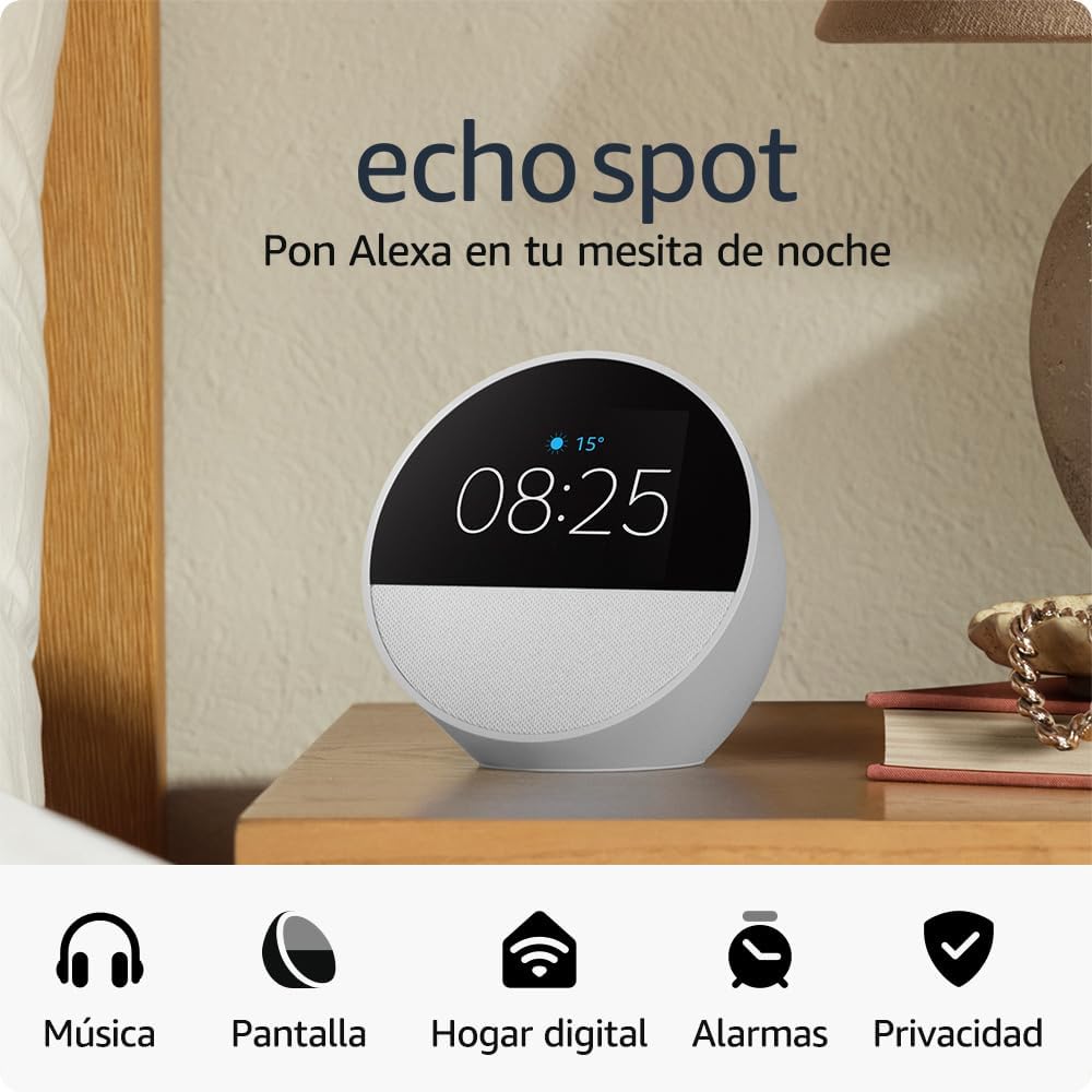 Amazon Echo Spot (última generación) | Despertador inteligente con sonido de calidad|