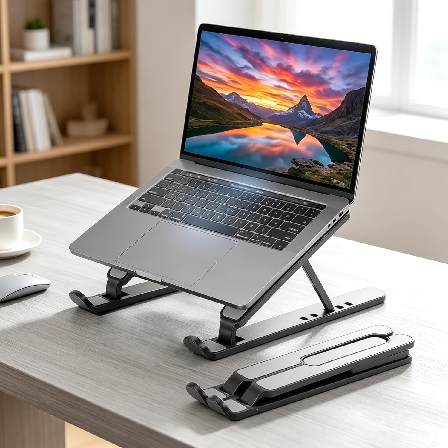Soporte ajustable para computadora portátil, elevador ergonómico para escritorio, sop