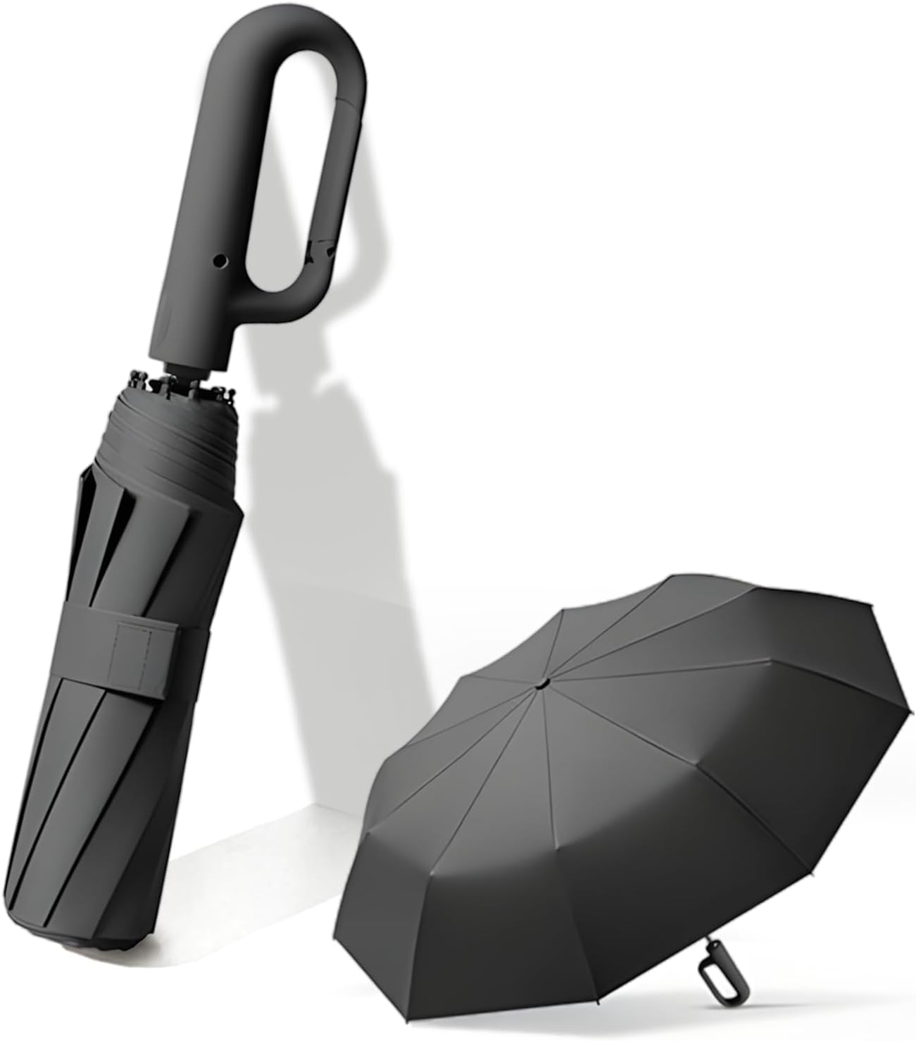 Paraguas Plegable Automatico,Portátil 10 Costillas Paraguas Antiviento Parasol con Ma