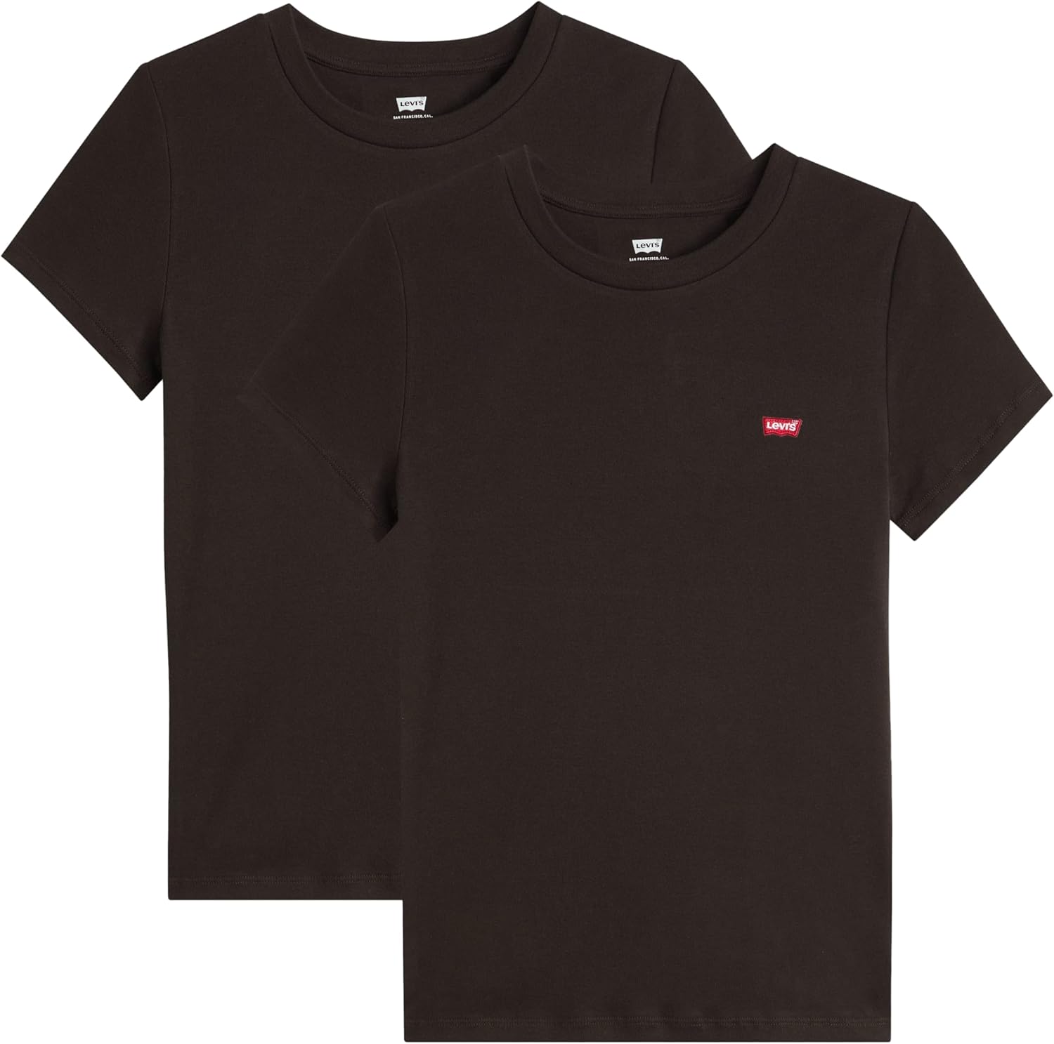 Levi’S Camiseta para Mujer con Cuello en V, 2 Unidades, 2 Paquetes de té Caviar &, S 