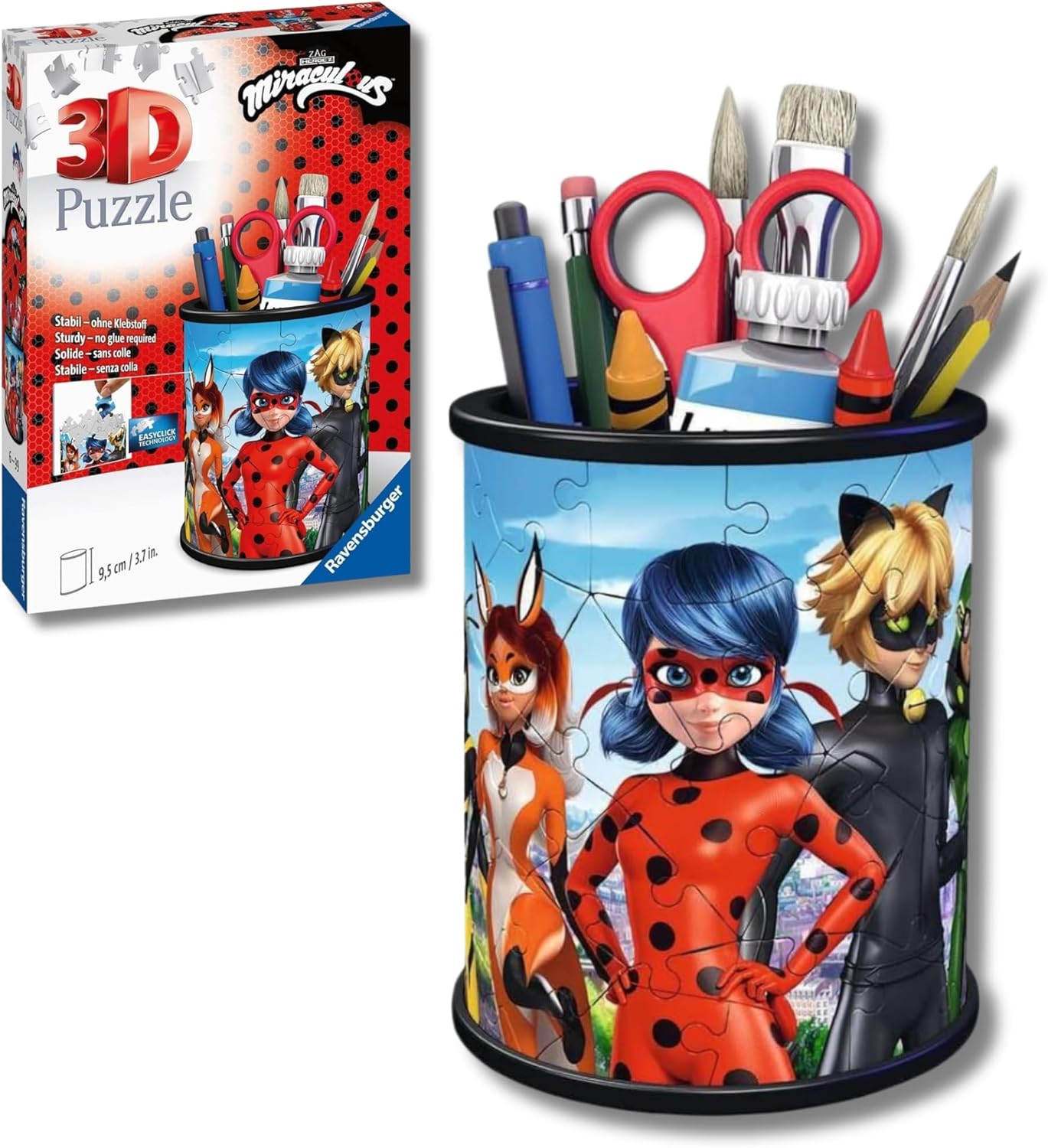Ravensburger – Puzzle 3D Niños Portalápices Miraculous | Puzzles 3D para Niños De 6 A