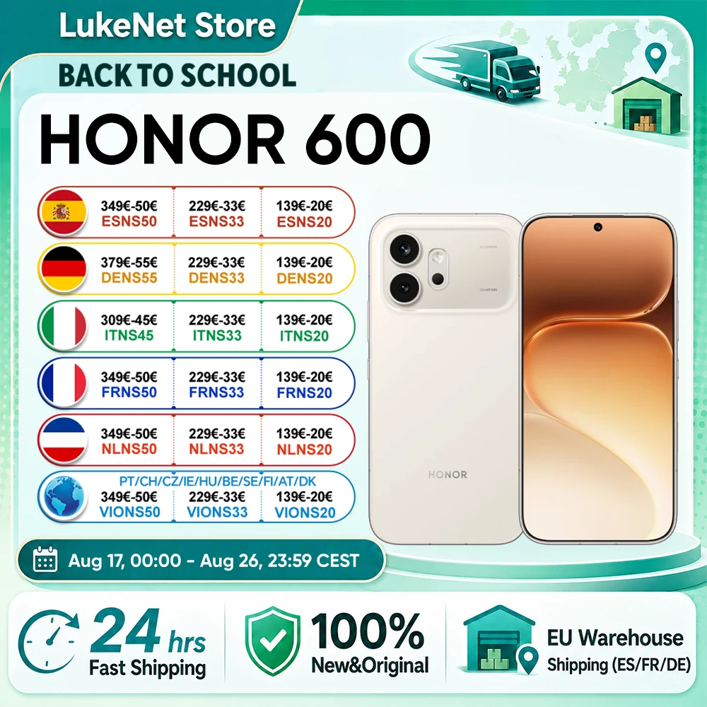 **Teléfono Inteligente HONOR 600 5G Versión EU, Cámara Ultra Nocturna con IA de 200MP
