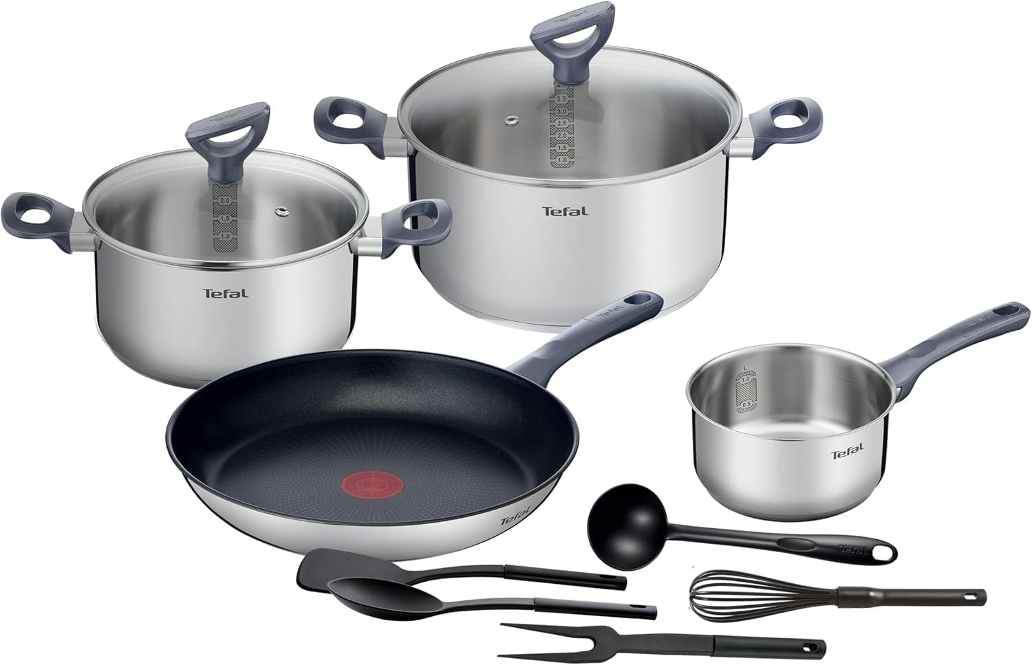 Tefal ▫️ Daily Cook - 4 piezas + 5 accesorios, acero