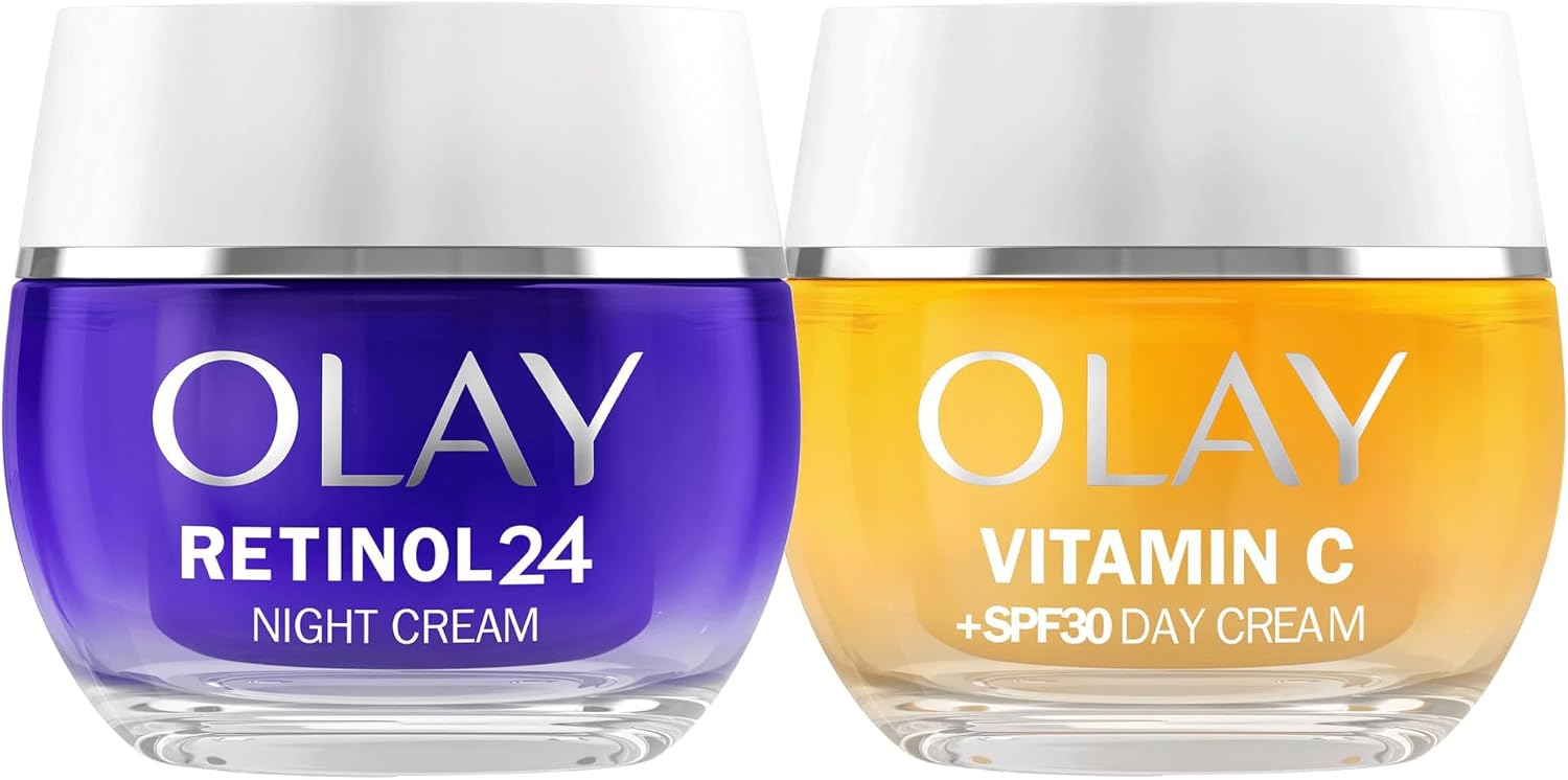 Olay ▫️ Retinol 24 Crema de Noche y Vitamin C+ SPF30 2x50ml