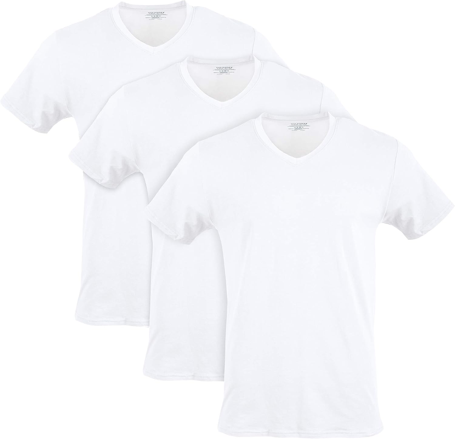 Gildan ▫️ Camiseta Interior elástica de algodón para Hombre, Cuello en V, Color Blanc