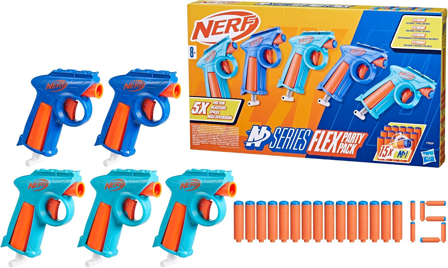 Nerf ▫️ Lanzadores N Series Party Pack 5, 15 Proyectiles