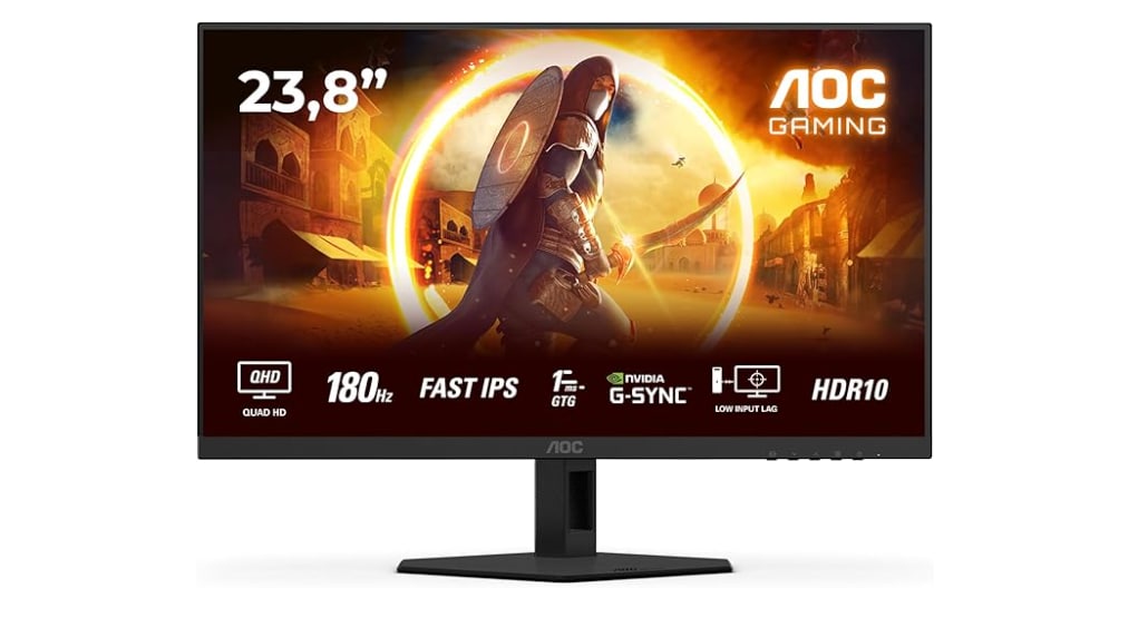 Monitor gaming AOC 24" WQHD 180hz Fast IPS WQHD HDR10 Adaptive Sync