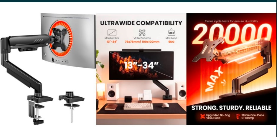 ErGear Soporte Monitor de Escritorio para 13-34 Pulgadas