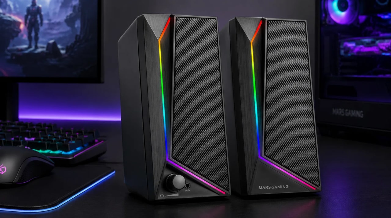 Mars Gaming MS72 Altavoces Gaming 15W RGB Flow 2 Drivers Activos Chipset DSP