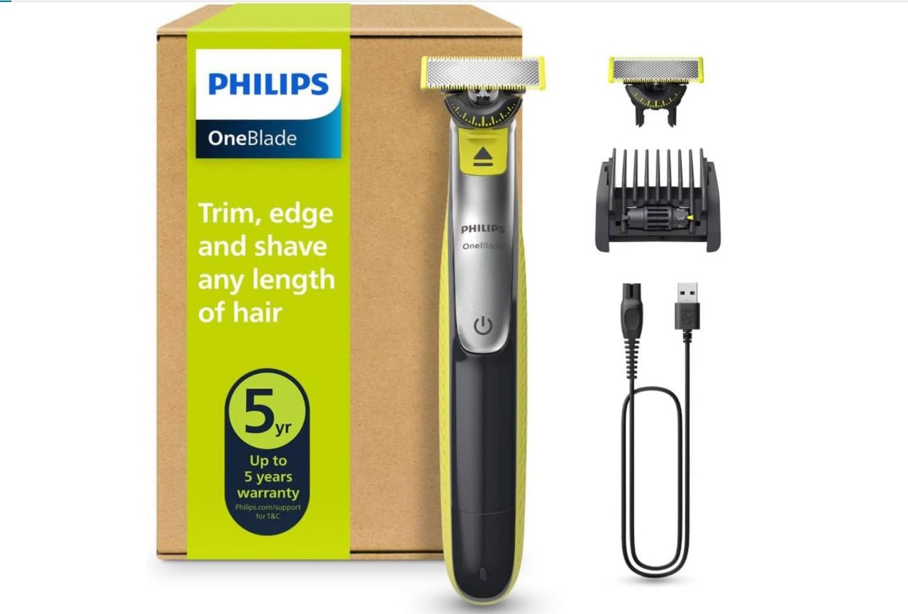 Philips OneBlade 360 Maquinilla de Afeitar 5 en 1  +2 Cuchillas +Peine Guía