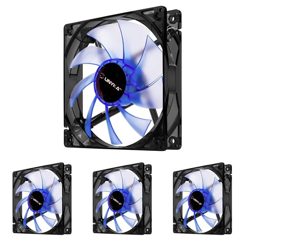 Pack x4 Ventiladores de Ordenador UNYKAch 120mm (Led Azul)