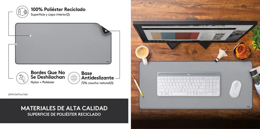 Logitech Desk Mat Alfombrilla de Ratón XXL Extra Grande
