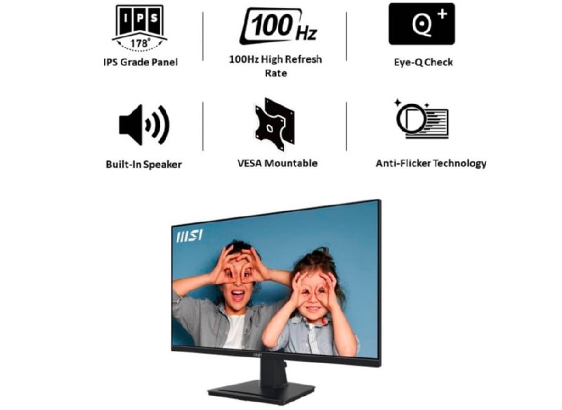 MSI Pro MP275Q 27" 2K 100Hz Monitor - Altavoces Integrados