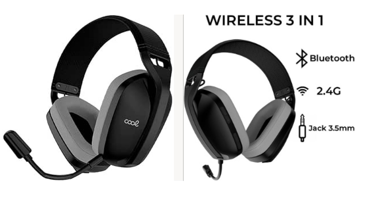 Cool Newton Auriculares Inalambricos 3 en 1  Wireless/Bluetooth/Jack para PC/PS4/PS5