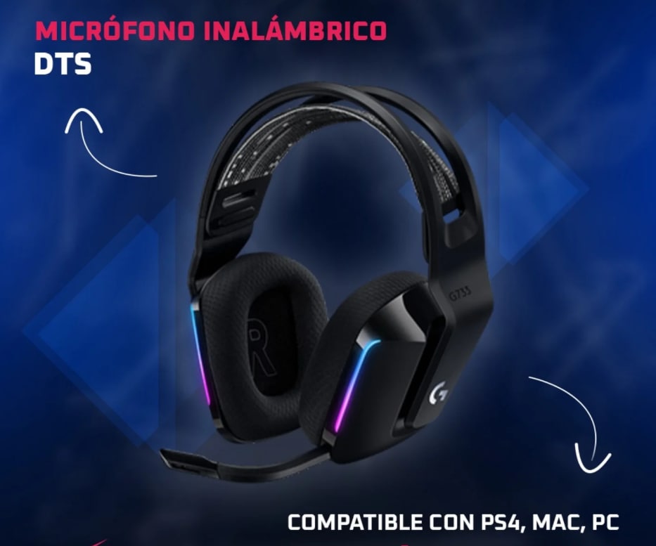 Logitech G733 LIGHTSPEED Inalámbricos para Gaming PC, PS4, PS5